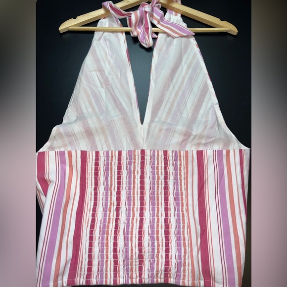 Loft Striped Crossover Halter Top Size Large EUC - Picture 11 of 13
